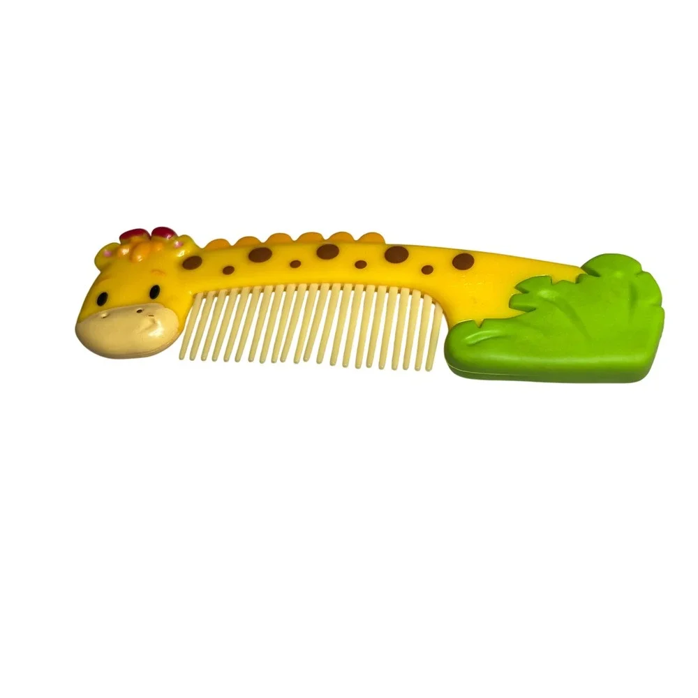 Giraffe Kids Hair Comb Yellow Green Cute Cartoon Animal Brush Stocking Stuffer‎